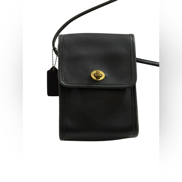 Coach Vintage 9956 Black Leather Small Flap Crossbody Bag - Picture 4 of 16